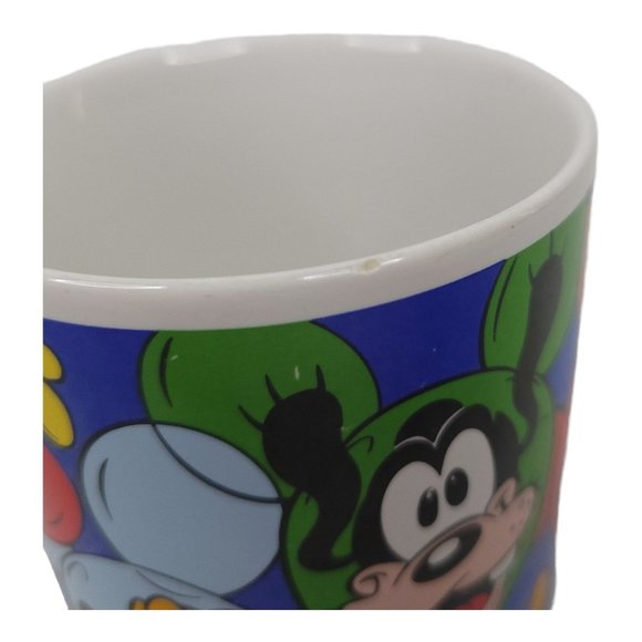 Vintage Disney Mickey Minnie Mouse Coffee Cup 10 Oz Mug Pluto Goofy Donald - Picture 9 of 11